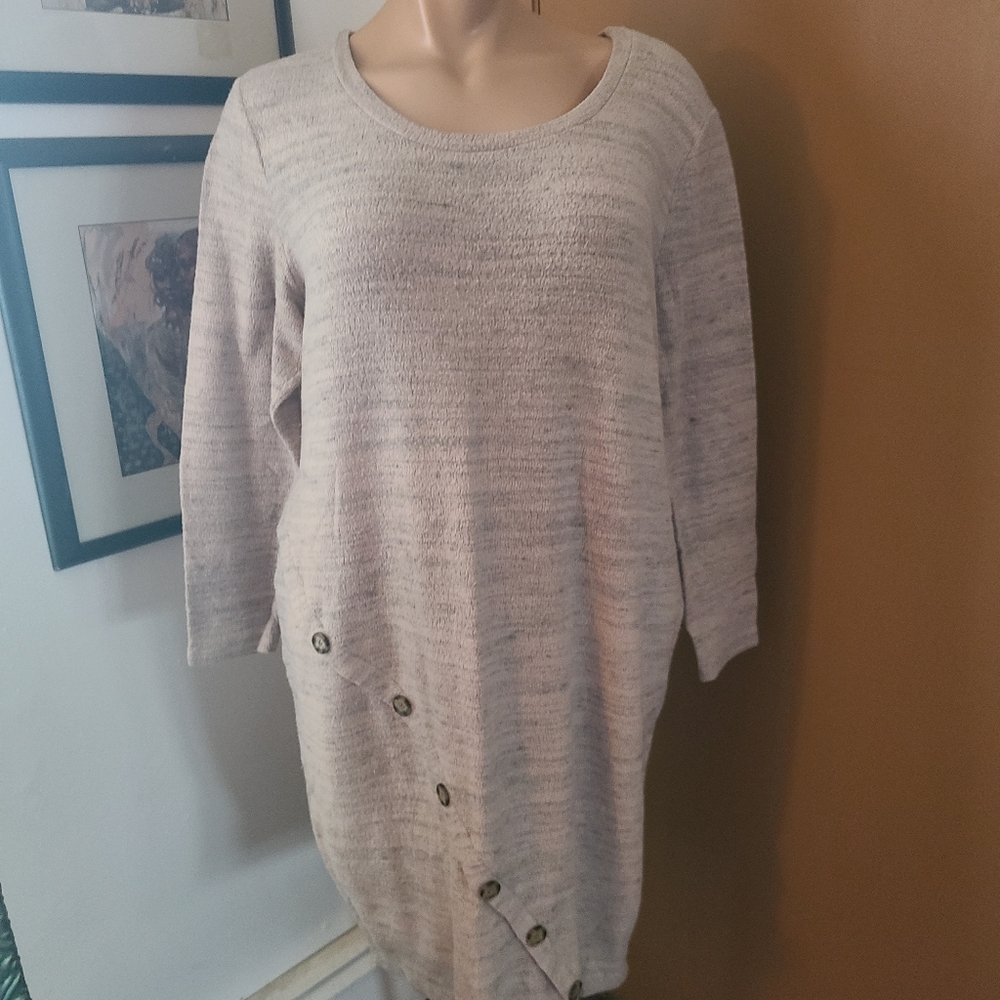 Brown Button Detail Dress